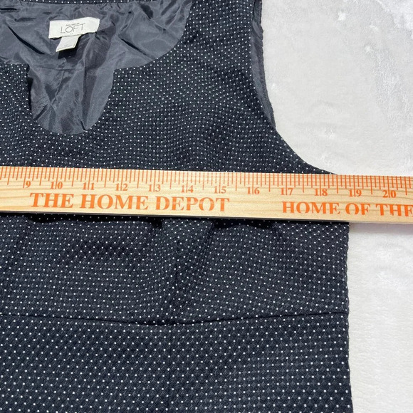 ANN TAYLOR LOFT Sheath Dress Black with White Design SIze 12 - Picture 5 of 9